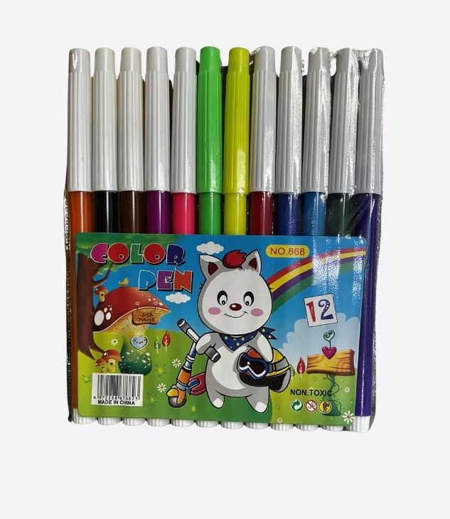 Paquet de 12 feutres de couleur pour coloriage et dessin