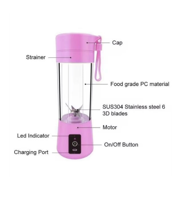 Mélangeur portable pour milkshake et smoothies, rechargeable avec tasse de voyage