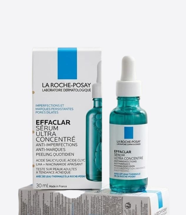 La Roche-Posay Effaclar Sérum visage à l’acide glycolique, enrichi en niacinamide et acide salicylique. Sérum exfoliant doux quotidien, ultra concentré, qui aide à lisser la peau et à réduire les imperfections des peaux acnéiques et matures, 30ml