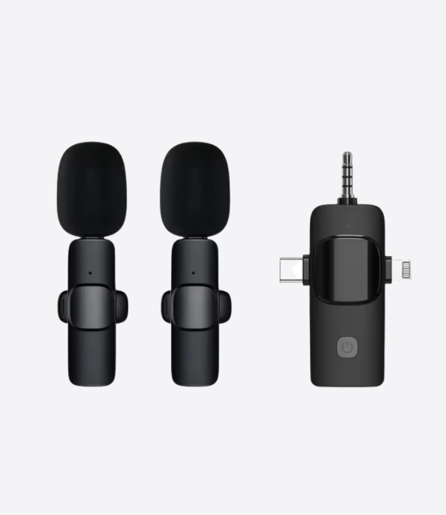 TX Microphone cravate professionnel 3 en 1 pour iPhone, Android, appareil photo | Portée de 100 m, microphones sans fil, suppression du bruit pour l'enregistrement, le streaming en direct, YouTube