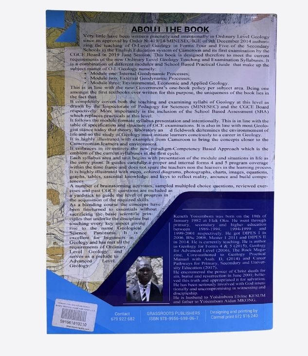 Ordinary level geology and school based practical guide for forms four and five, Second Edition 2020- Form 4, Form 5, Grassroots Publishers