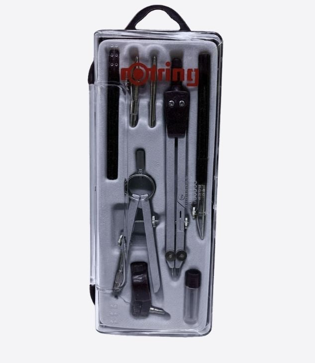 ROTRING set de geometrie, boite academique, pour dessin, mathématique