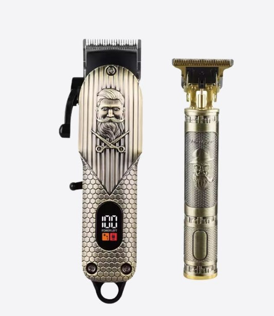 Waer Set cordless rechargeable electric hair clipper for men and women, electric beard trimmer, T-blade trimmer, hair cutting kit with guide combs.
