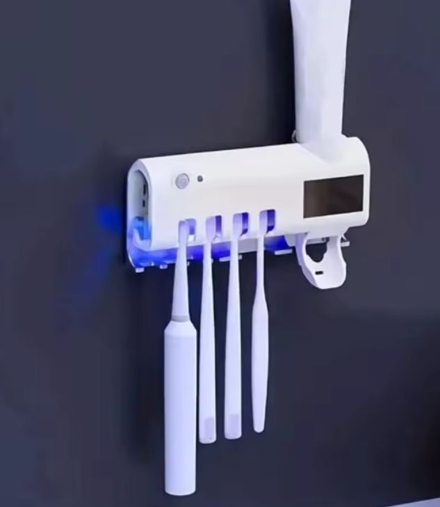 Stérélisateur de brosse à dent multifonction UV pour brosse à dents - Support mural intelligent pour salle de bain - Sans perçage