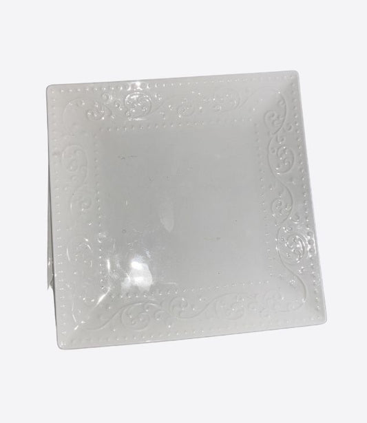 Plat en céramique , assiette en forme carrée pour intérieur et extérieur - 1 pièce