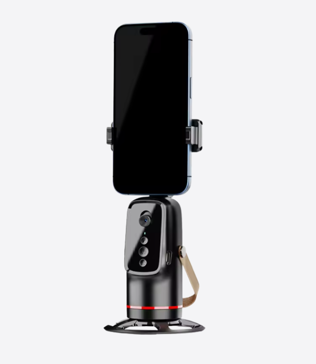 Trépied de suivi automatique du visage rotatif à 360°, support de téléphone sans application, contrôle gestuel, support de caméra intelligent avec lumière selfie et télécommande pour Vlog en direct streaming vidéo Tiktok rechargeable