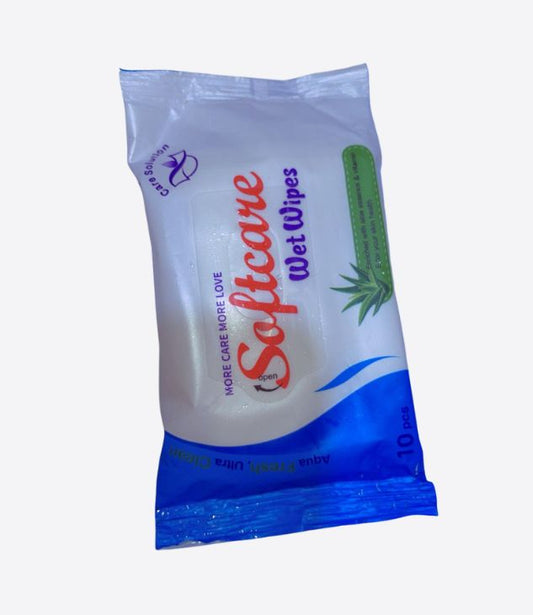 Softcare Lingettes pour adulte, non parfumées et hypoallergéniques pour peaux sensibles, 10 unités