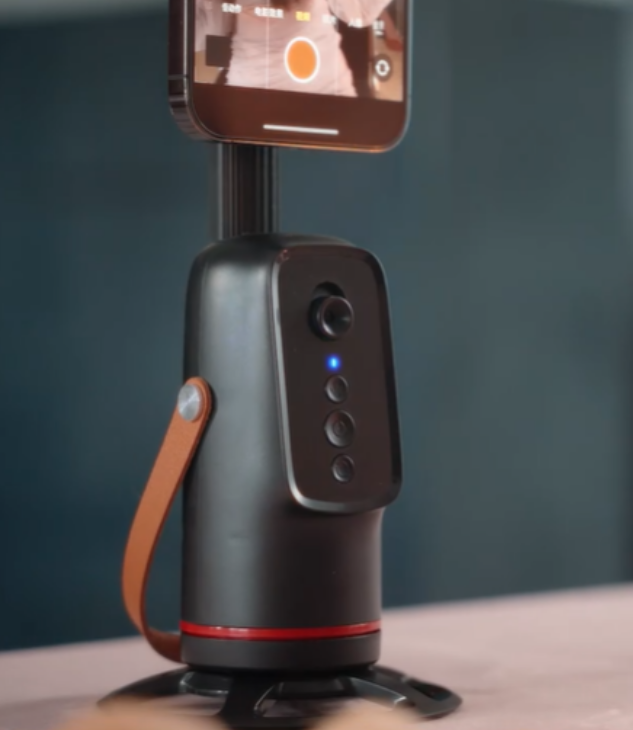 Trépied de suivi automatique du visage rotatif à 360°, support de téléphone sans application, contrôle gestuel, support de caméra intelligent avec lumière selfie et télécommande pour Vlog en direct streaming vidéo Tiktok rechargeable