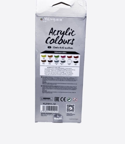 YALONG set de 12 tubes de peinture acrylique