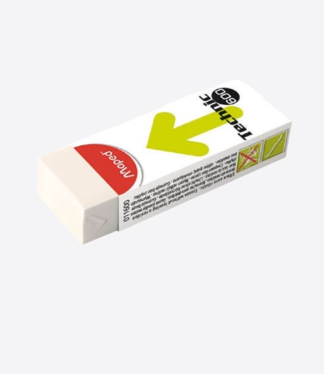 MAPED gomme blanche technic 600 pour l'école, le bureau, gomme en caoutchouc souple