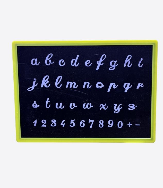 Black erasable plastic slate with alphabet, small dry-erase whiteboard for children aged 3 to 5 | Small whiteboard for preschool and kindergarten learning activities