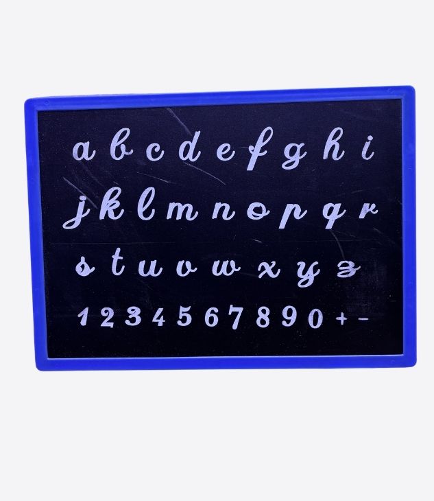 Black erasable plastic slate with alphabet, small dry-erase whiteboard for children aged 3 to 5 | Small whiteboard for preschool and kindergarten learning activities