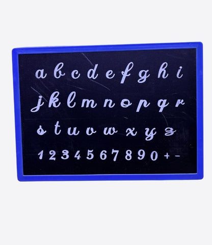 Black erasable plastic slate with alphabet, small dry-erase whiteboard for children aged 3 to 5 | Small whiteboard for preschool and kindergarten learning activities