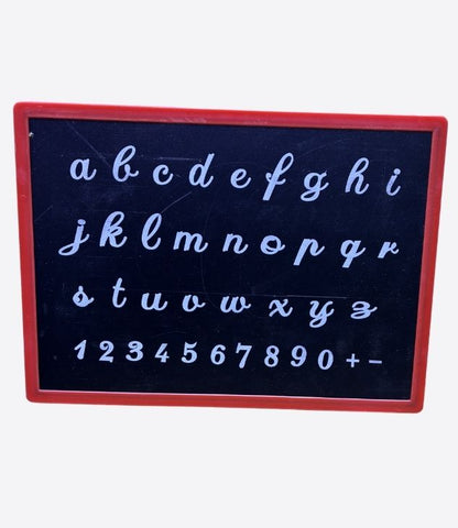 Black erasable plastic slate with alphabet, small dry-erase whiteboard for children aged 3 to 5 | Small whiteboard for preschool and kindergarten learning activities