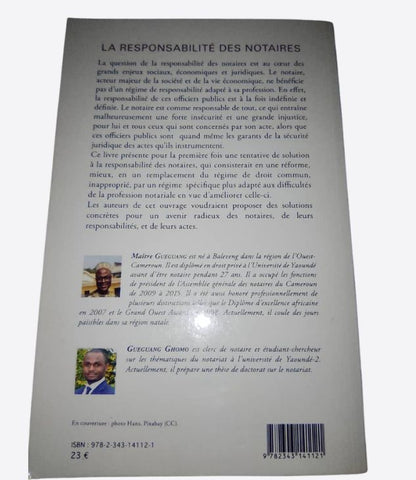 La responsabilité des notaires - Gueguang Ghomo