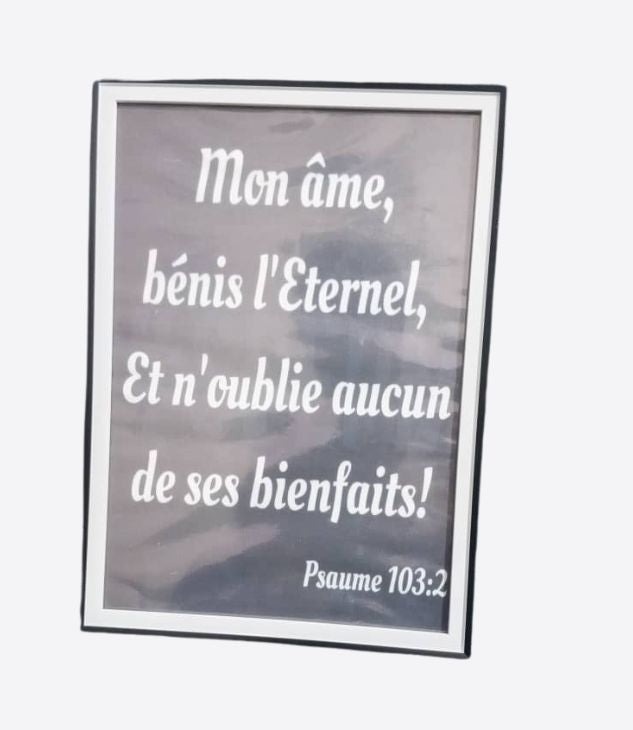 Tableau mural chrétien avec verset biblique