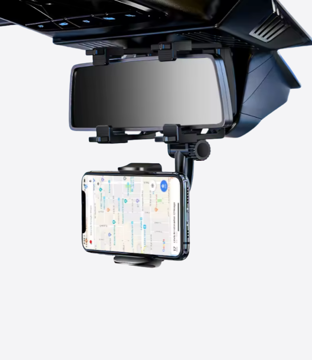 Design car Support universel de téléphone pour rétroviseur de voiture pour smartphone 360 °