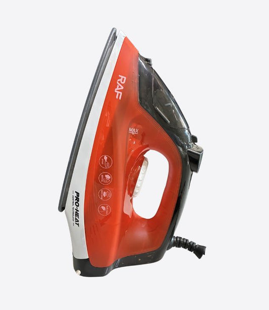 PRO-HEAT RAF Fer à repasser à vapeur pour vêtements avec molette de thermostat, Rouge