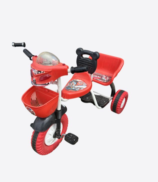 Vélo d'occasion réglable pour garçons et filles, cadeau d'anniversaire de 2 à 4 ans,  tricycle rouge pour bébé avec paniers de rangement et pédales amovibles