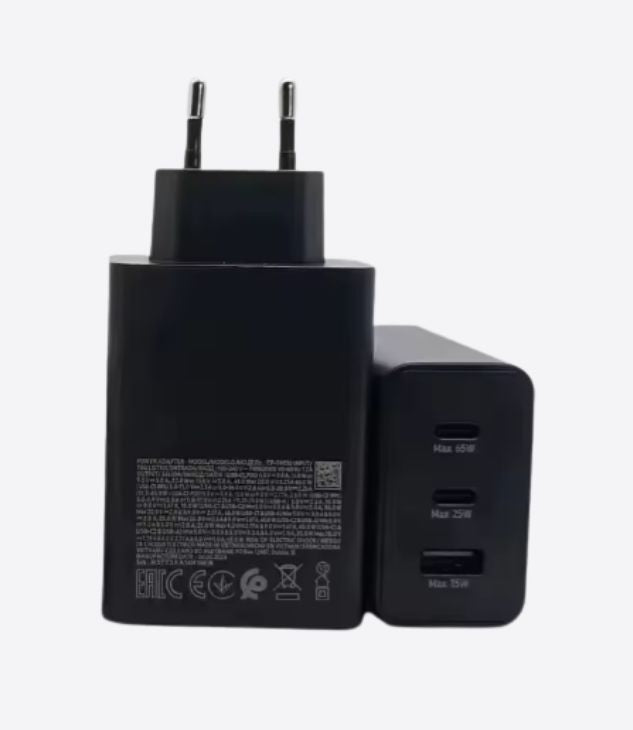 Triple charging adapter case, USB-C and USB-A charger, 60W 3-port fast wall charger, USB-C charging block for iPhone 15/15 Pro/15 Pro Max/iPad Pro/AirPods