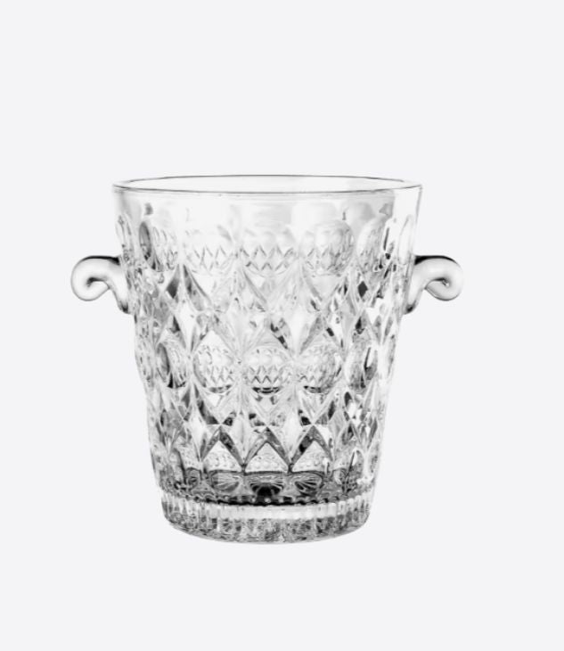 Seau à glace en verre transparent- Paroi épaisse- Seau à glaçons  pour refroidir la bière, les cocktails, les bars
