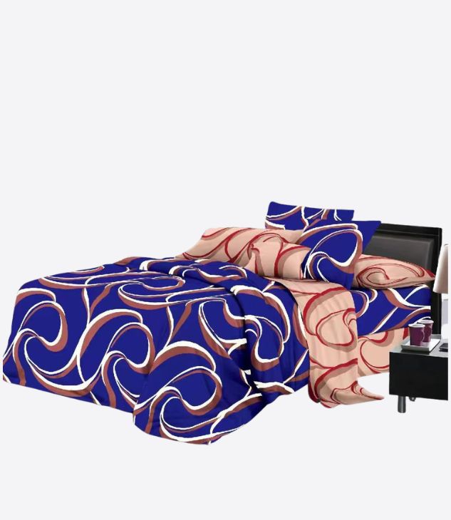 Parure de lit 4 pièces pour grand lit, ensemble de draps pour un lit de 3 places, set de draps - entretien facile