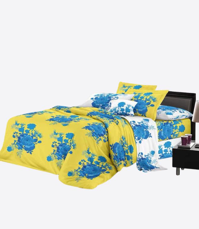 Parure de lit 4 pièces pour grand lit, ensemble de draps pour un lit de 3 places, set de draps - entretien facile