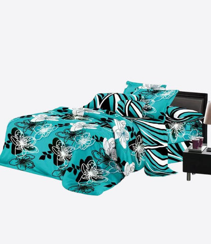 Parure de lit 4 pièces pour grand lit, ensemble de draps pour un lit de 3 places, set de draps - entretien facile