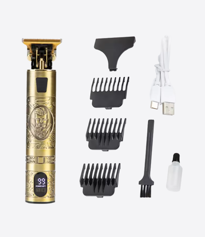 Waer Tondeuse professionnelle à cheveux pour homme, kit de coupe de cheveux électrique professionnel, tondeuse sans espace zéro, tondeuse à barbe sans fil rechargeable (Or)