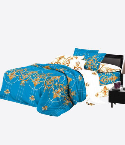 Parure de lit 4 pièces pour grand lit, ensemble de draps pour un lit de 3 places, set de draps - entretien facile