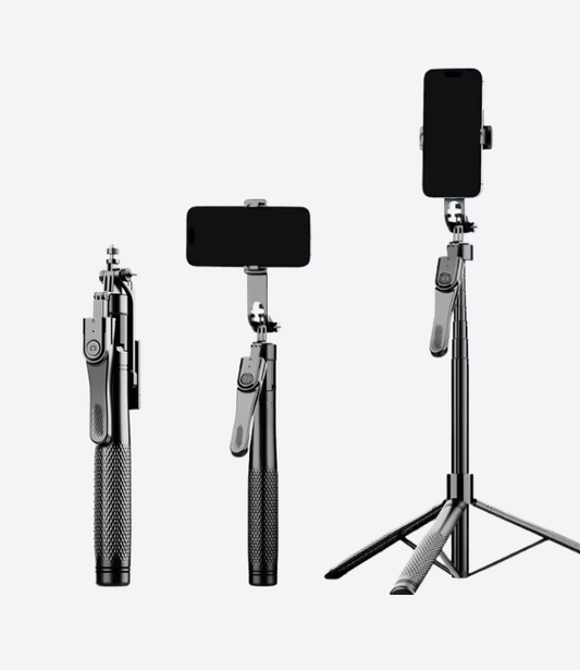 T18 Bracket-Trépied pour téléphone et perche à selfie tout-en-un avec trépied extensible pour téléphone portable avec télécommande sans fil