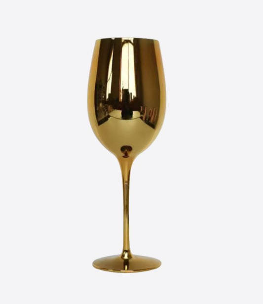 6 verres à vin dorés,  Gobelets dorés cassables, Verre à vin élégant, unique et portable.