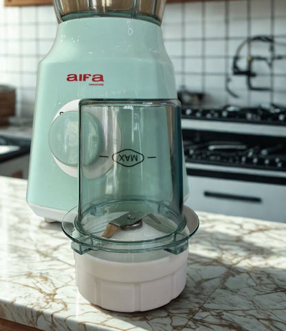 AIFA blender pour la cuisine, mixeur avec roulette pour vitesse pichet en plastique