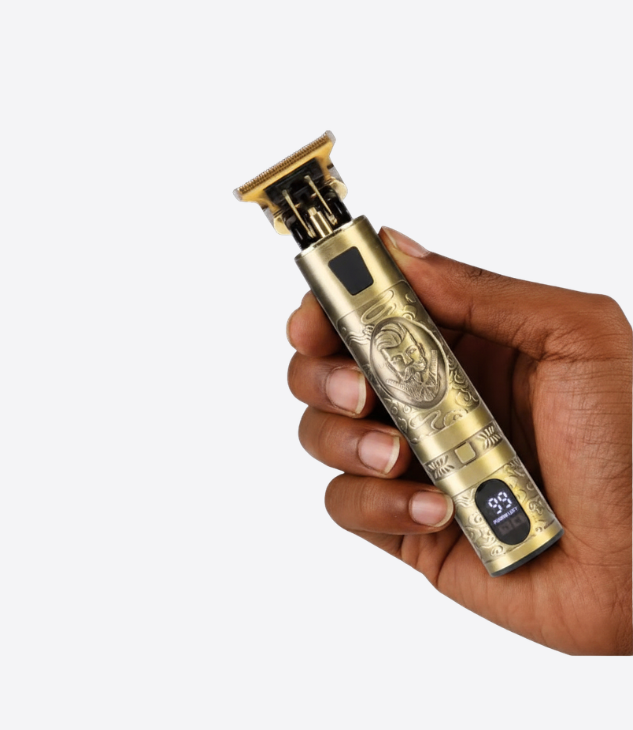 Waer Tondeuse professionnelle à cheveux pour homme, kit de coupe de cheveux électrique professionnel, tondeuse sans espace zéro, tondeuse à barbe sans fil rechargeable (Or)