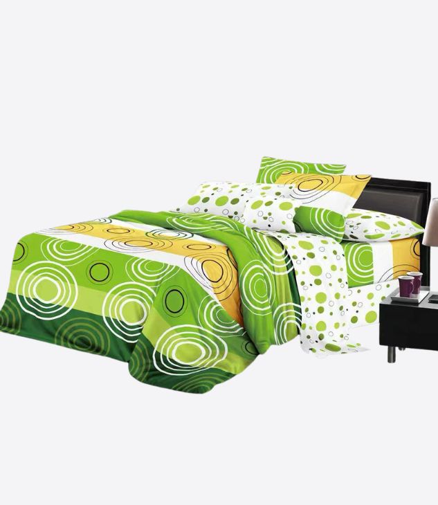 Parure de lit 4 pièces pour grand lit, ensemble de draps pour un lit de 3 places, set de draps - entretien facile
