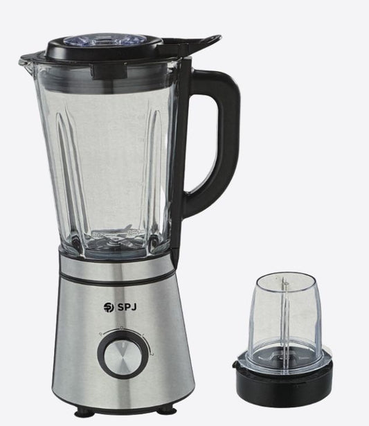 SPJ Mixeur électrique de table, presse-agrumes, robot ménager en acier inoxydable, Pichet en verre gradué - Pieds antidérapants, pour smoothie, jus de fruits