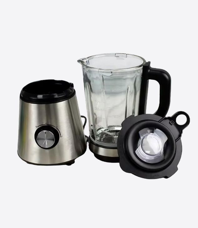 SPJ Electric Countertop Blender, Juicer, Stainless Steel Food Processor, Graduated Glass Pitcher with Non-Slip Feet, for Smoothies and Fruit Juices