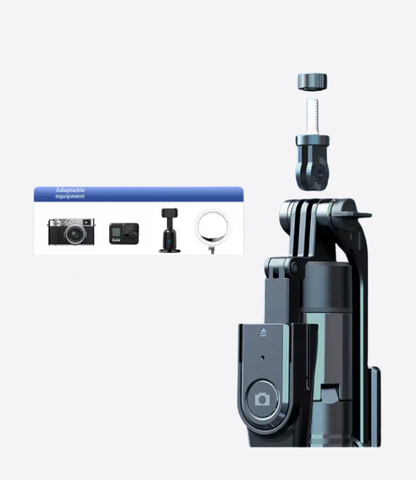 T18 Bracket-Trépied pour téléphone et perche à selfie tout-en-un avec trépied extensible pour téléphone portable avec télécommande sans fil