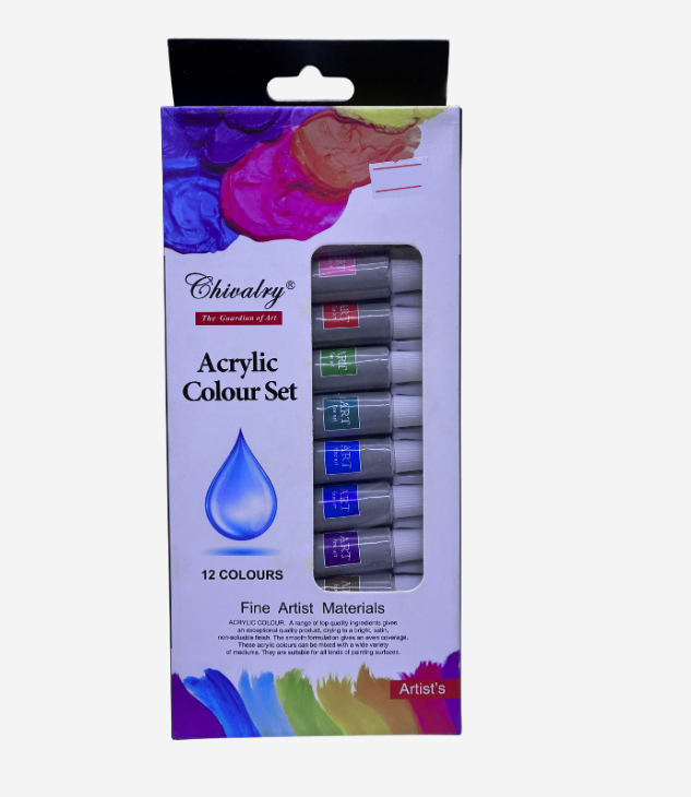 CHIVALRY Peinture acrylique / 12 tubes de couleurs différentes