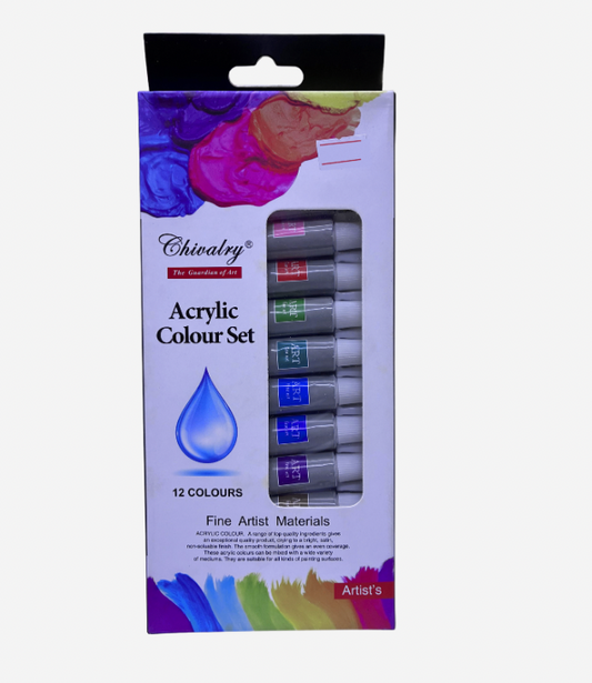 CHIVALRY Peinture acrylique / 12 tubes de couleurs différentes
