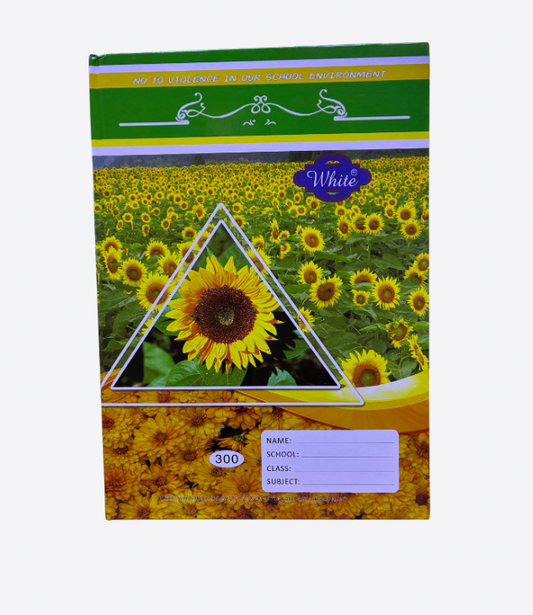 WHITE cahier de 300 pages plain lines A5 / hard cover book