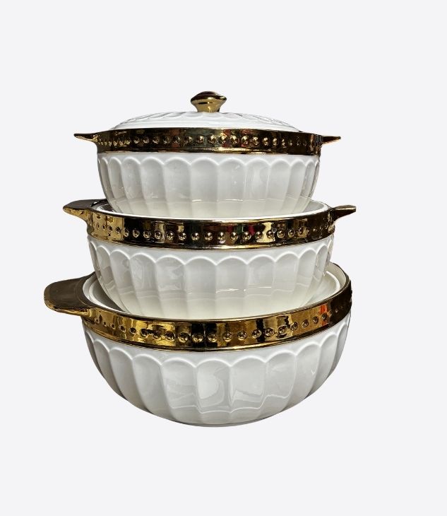 3 soupières en céramique pour le service de table