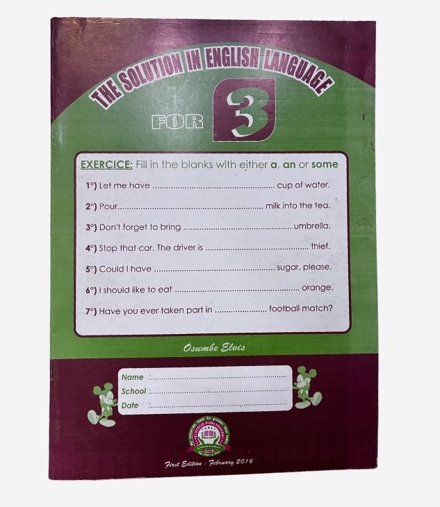 The solution in English language for 3