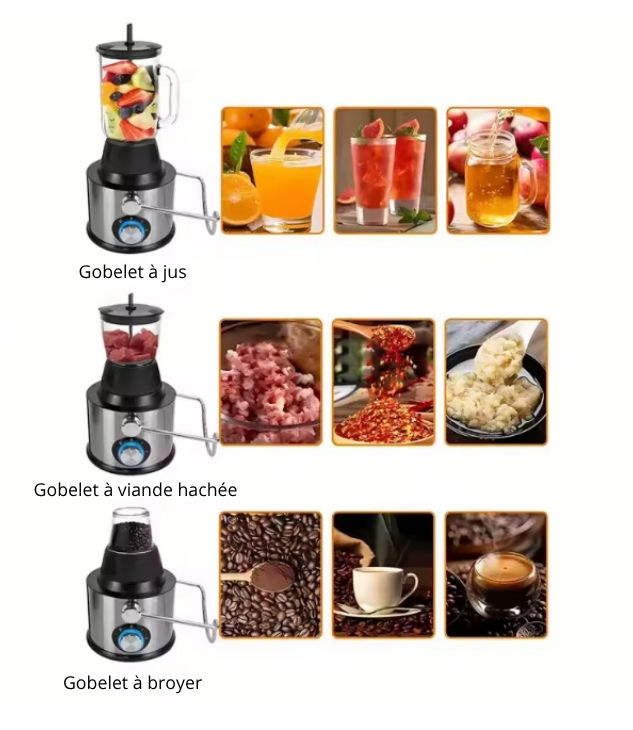 OSCAR 4-in-1 Juice Extractor OSC-718T4, juicer machine, cold press citrus juicer with large feed chute, 600W, slow masticating juicer for whole fruits and vegetables, high juice yield, easy to clean.
