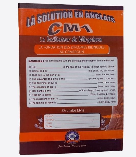 La solution en anglais CM1 - Le facilitateur du bilinguisme