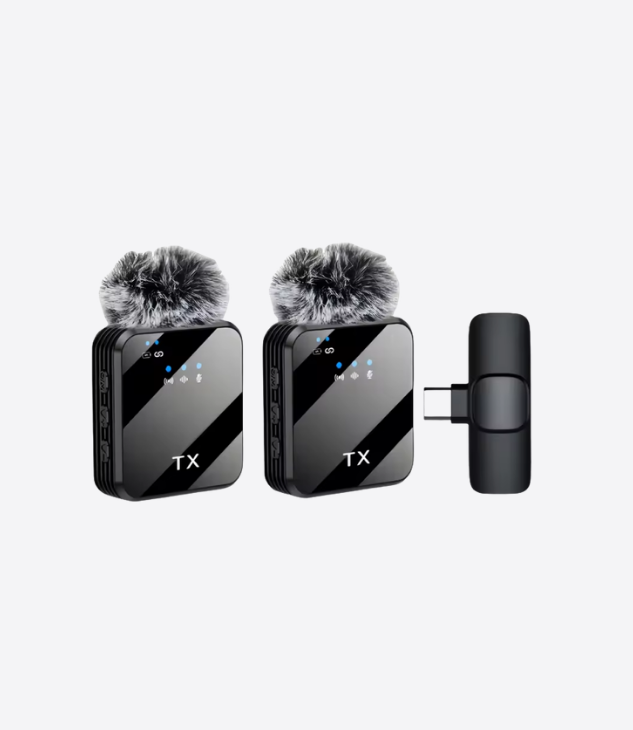 TX Microphone cravate professionnel 3 en 1 pour iPhone, Android, appareil photo | Portée de 100 m, microphones sans fil, suppression du bruit pour l'enregistrement, le streaming en direct, YouTube