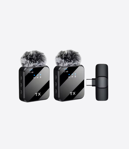 TX Microphone cravate professionnel 3 en 1 pour iPhone, Android, appareil photo | Portée de 100 m, microphones sans fil, suppression du bruit pour l'enregistrement, le streaming en direct, YouTube