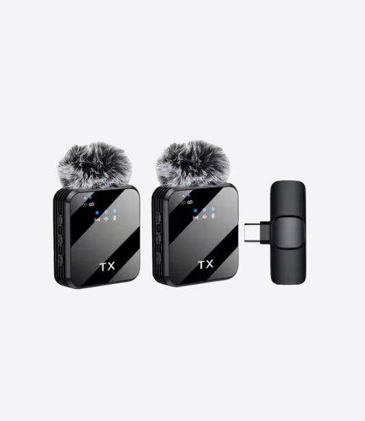 TX Microphone cravate professionnel 3 en 1 pour iPhone, Android, appareil photo | Portée de 100 m, microphones sans fil, suppression du bruit pour l'enregistrement, le streaming en direct, YouTube