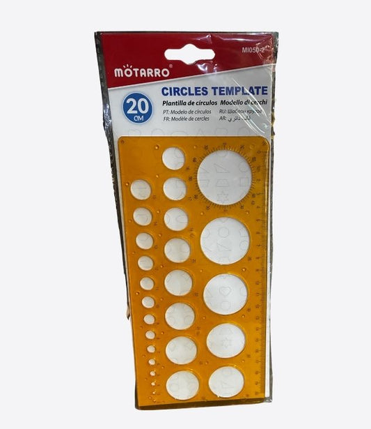 Gabarit de cercles multifonction 20CM en plastique resistant et transparent avec plusieurs diametres de cercles