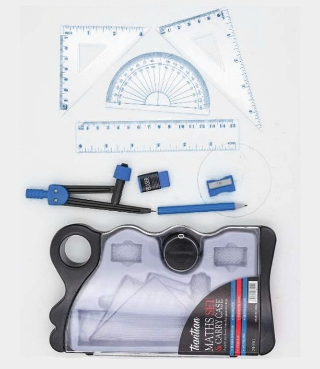 TIANTIAN Ensemble scolaire pour mathématiques et géométrie - Kit de 8 pièces